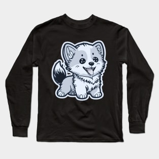 Cute Dog Sticker Long Sleeve T-Shirt